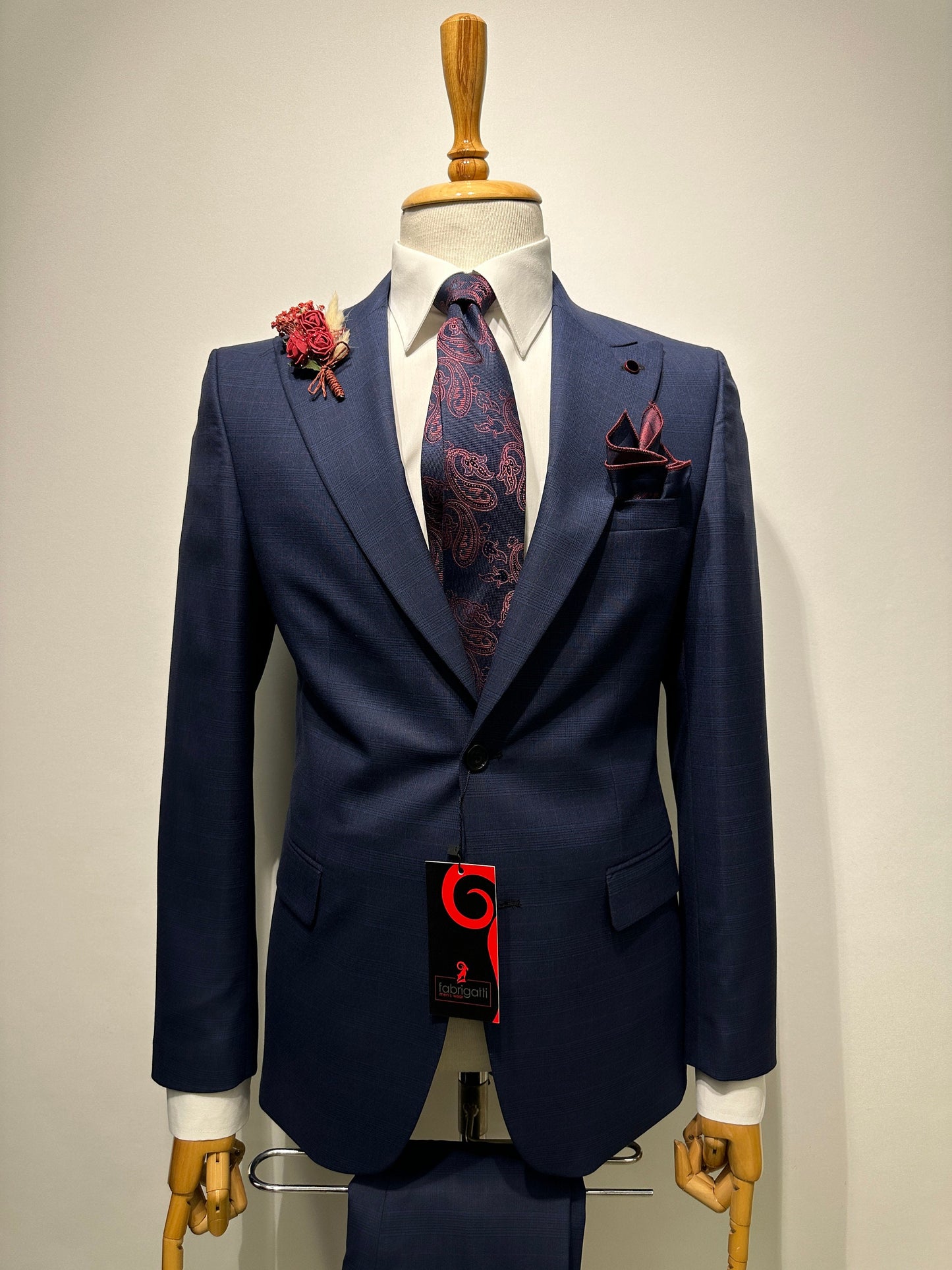 Silk Tie Set for Men - Wine and Navy. A Tie Exclusively Crafted for Gentlemen, Perfect for Every Occasion from Business Meetings to Dinners!