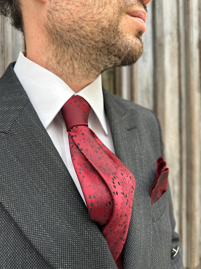 Spring Floral Tie and Pocket Square Set for Country Weddings. Handmade Silk Tie Set for Men. Wedding and Engagement Gifts for Grooms.