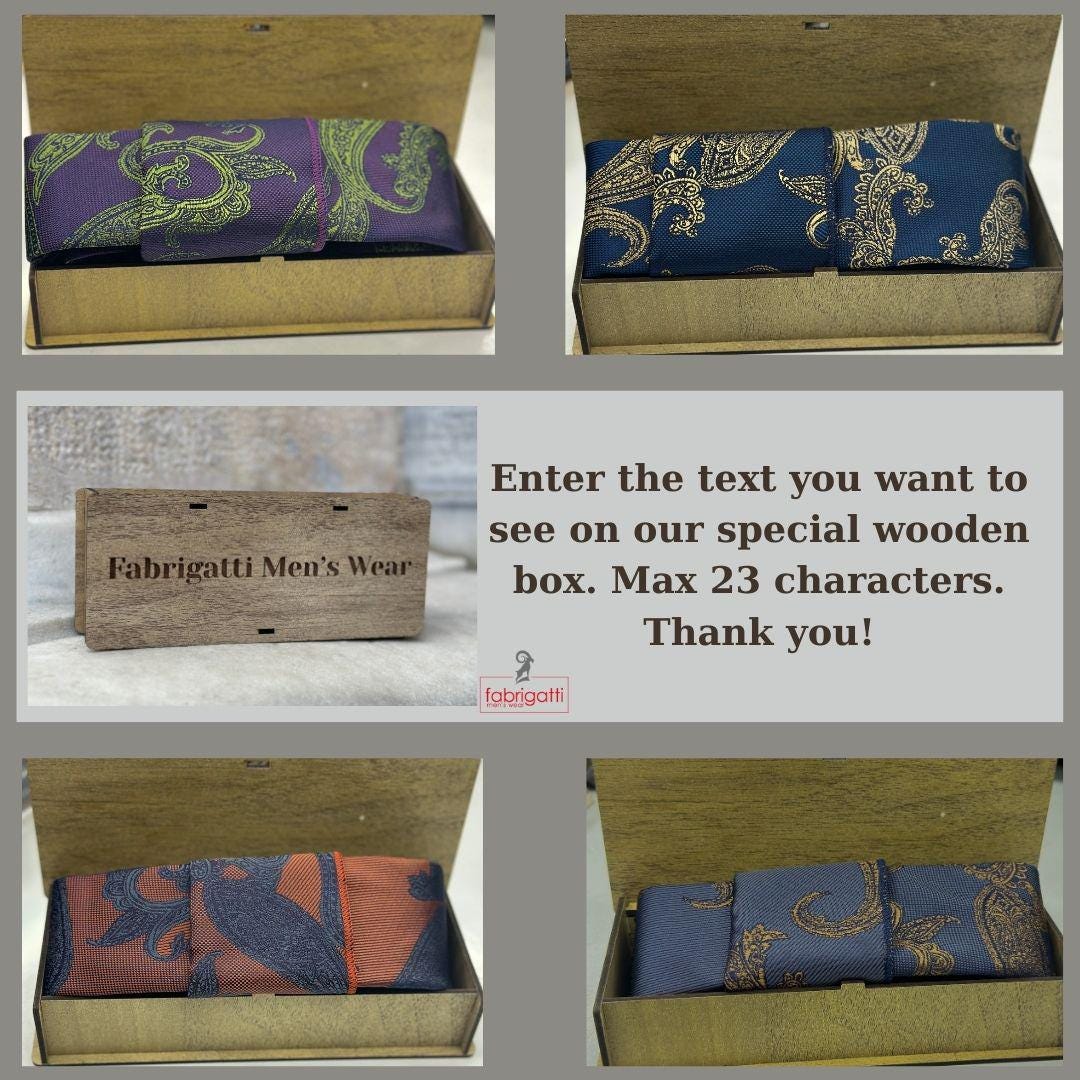 Luxury Silk Blend Paisley Ivy Tie Set. Timeless Elegance for Weddings & Business Events. Perfect Gift for Grooms and Stylish Men.