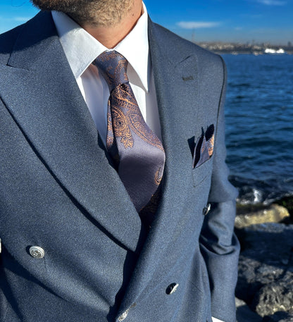 Luxury Silk Blend Paisley Ivy Tie Set. Timeless Elegance for Weddings & Business Events. Perfect Gift for Grooms and Stylish Men.