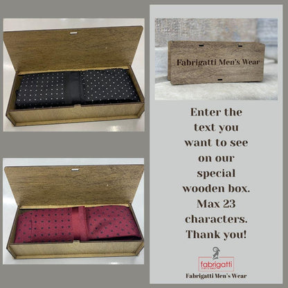 Polka Dot Silk Blend Tie Set  Burgundy or Black with Pocket Square | Elegant Gift for Dad, Groom, or Stylish Men. Silk Handkerchief for Men