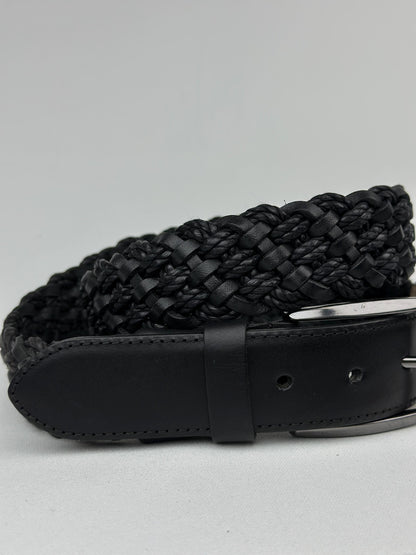 Italian Leather Braided Belt for Men. Premium Design Brown and Black Belt with Stainless Steel Buckle. Durable and Timeless Men's Accessory.